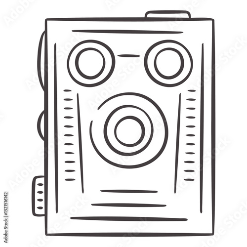 vintage film camera stroke icon.