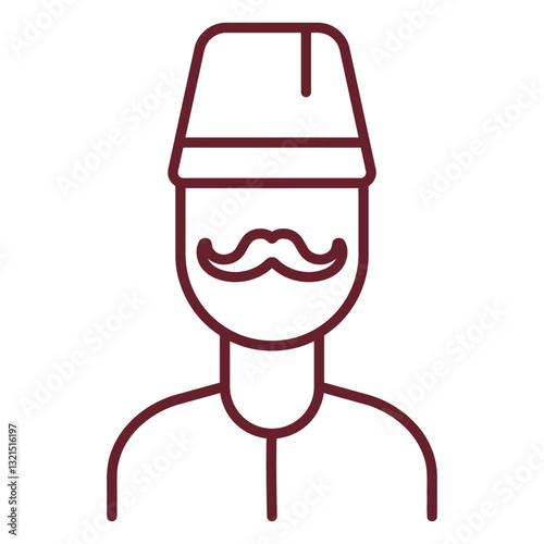  moustache man with fez stroke.