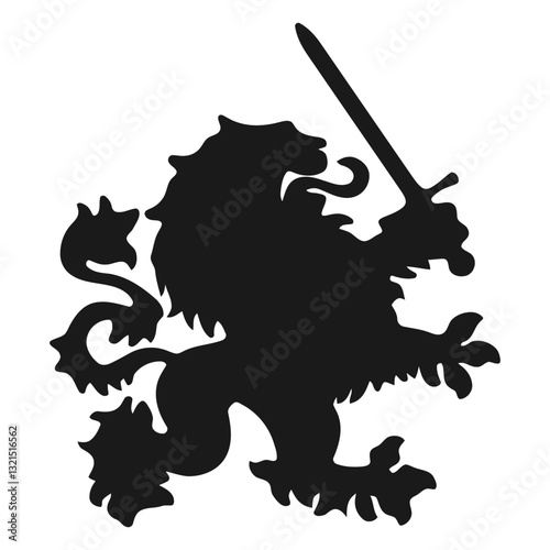lion tail sword silhouette.