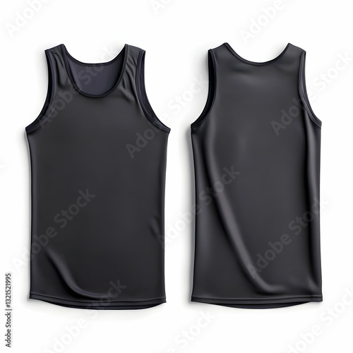 Stylish black sports tank top for athletes, perfect for workouts and casual wear, showcasing comfort and versatility. photo