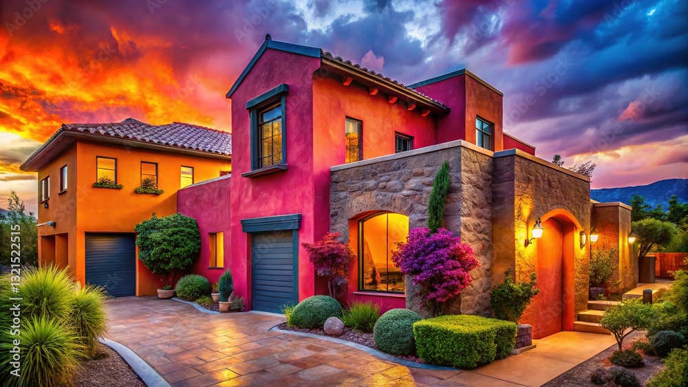 Fototapeta premium Basalt Stucco House Exterior - AI Photo