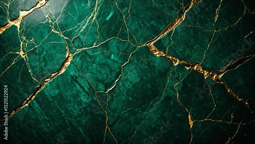 Precious malachite green marble with gold streaks, natural stone pattern for jewelry design, luxury goods and opulent backgrounds