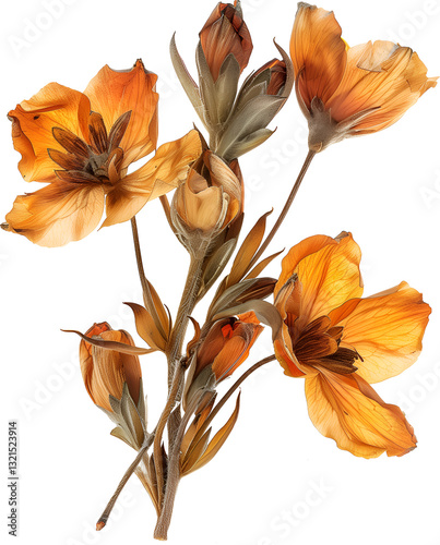Cut out realistic flower for scrapbook collage. Floral sticker