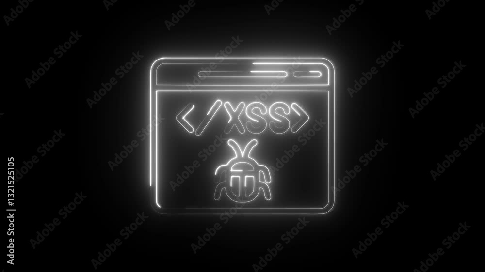 Glowing neon scripting icon isolated on black background. HD Video motion graphic animation Glowing neon scripting icon isolated on black background. HD Video motion graphic animation