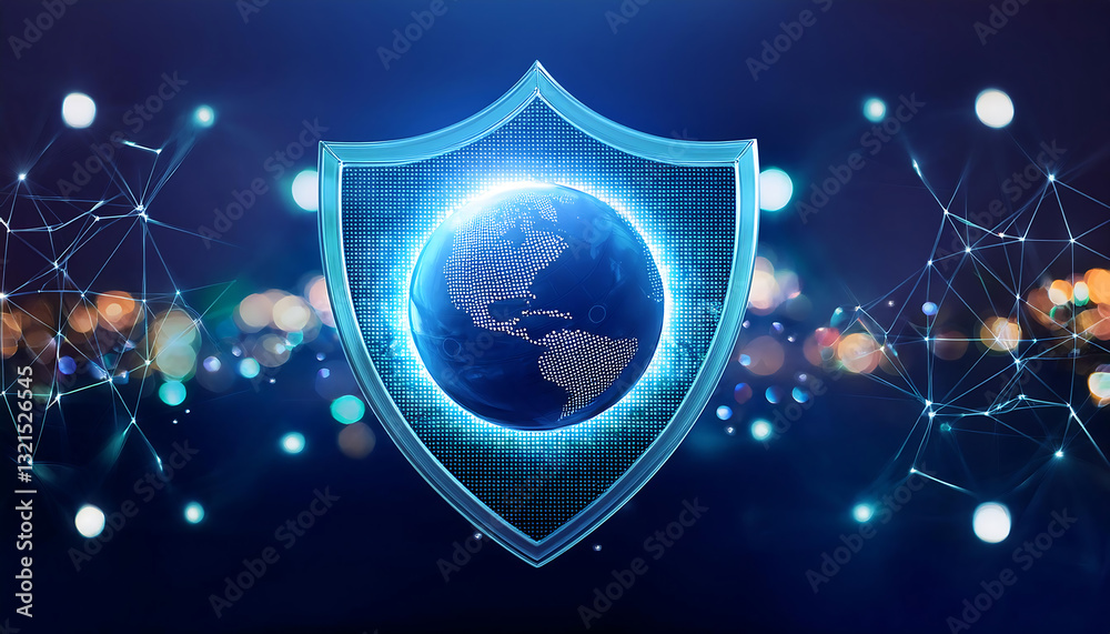 Fototapeta premium digital world map with binary code for security