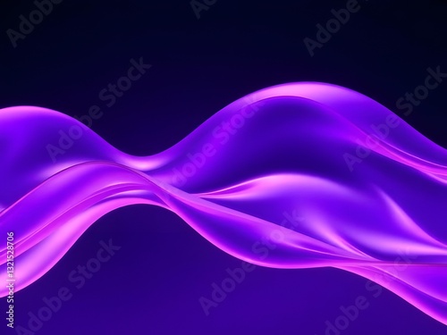 Abstract 3D Render of Flowing Purple Wave, Elegant Digital Art, Modern Background, Motion Design.