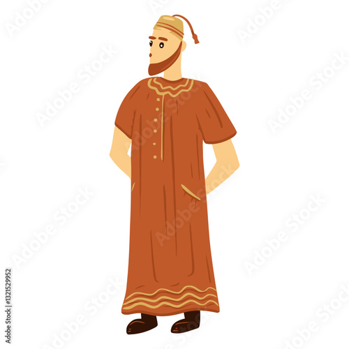 arab man taqiyah character.