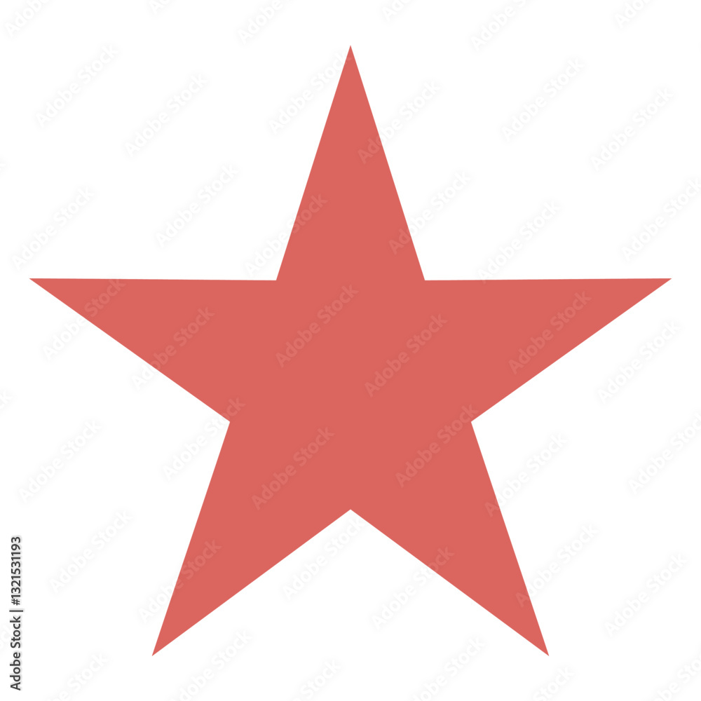 red star shape flat. red star shape flat.