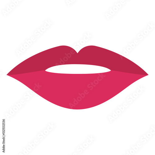 mouth red lipstick flat.