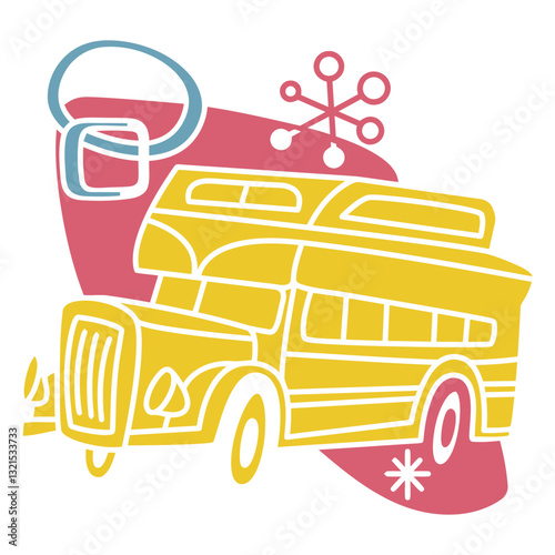 bus retro transport.