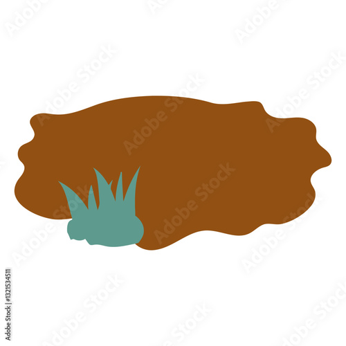 nature scenery mud puddle semi flat.
