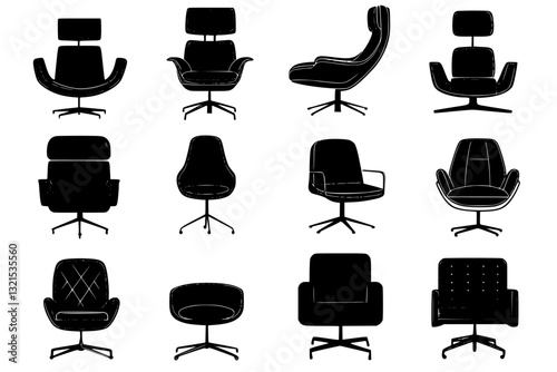 Collection of Lounge chairs, furniture vector arts, interior designs