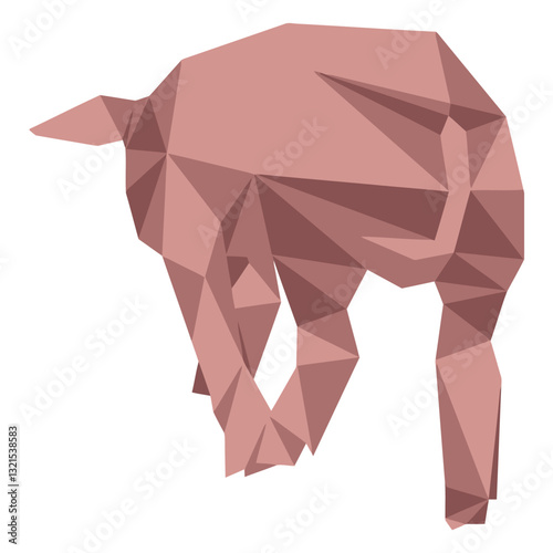 pig snout ear hoof low poly.