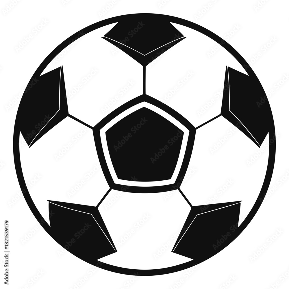 Obraz premium Classic Soccer Ball Silhouette Design: High-Resolution Vector Illustration PNG