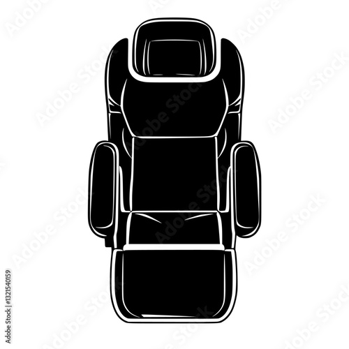 Top view Recliner, furniture vector art, interior design