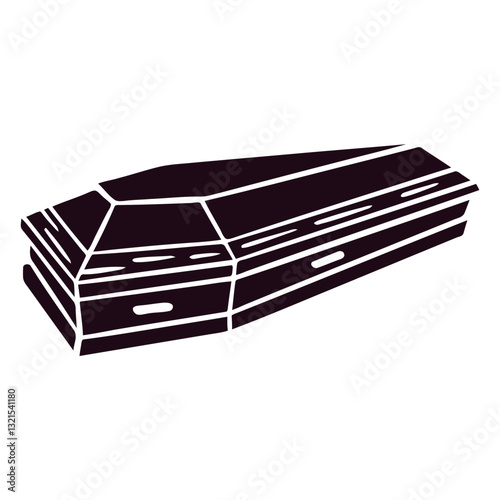 vampire coffin cutout icon.