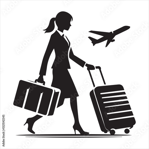 Businessman Silhouette Standing and Walking Vector icon
