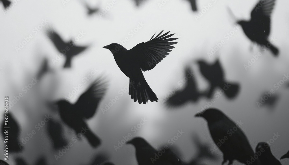 Fototapeta premium Flock of birds in flight