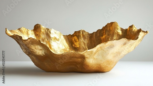 Sculptural Gold Bowl: Modern Home Decor photo