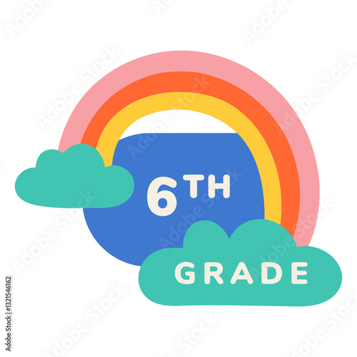6th grade rainbow label.