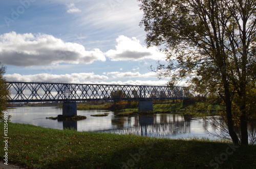 Railway bridge over Daugava river in Daugavpils