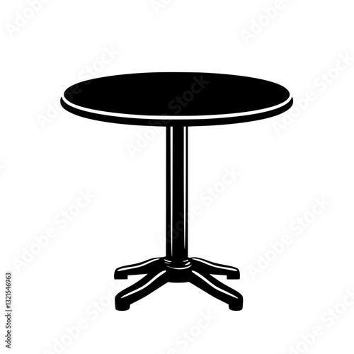 American Traditional Dining table, furniture vector art, interior design