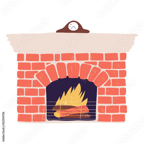 lighten wood stove illustration.