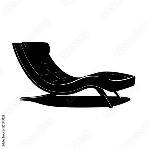 Contemporary Chaise lounge, furniture vector art, interior design