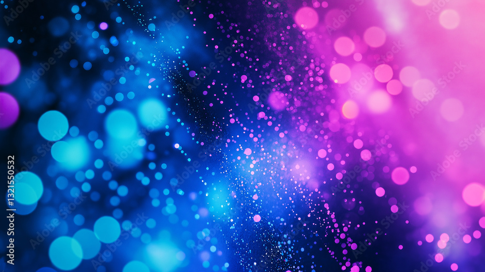 Futuristic neon gradient background with deep electric blue and pink hues, creating vibrant and dynamic atmosphere filled with glowing particles