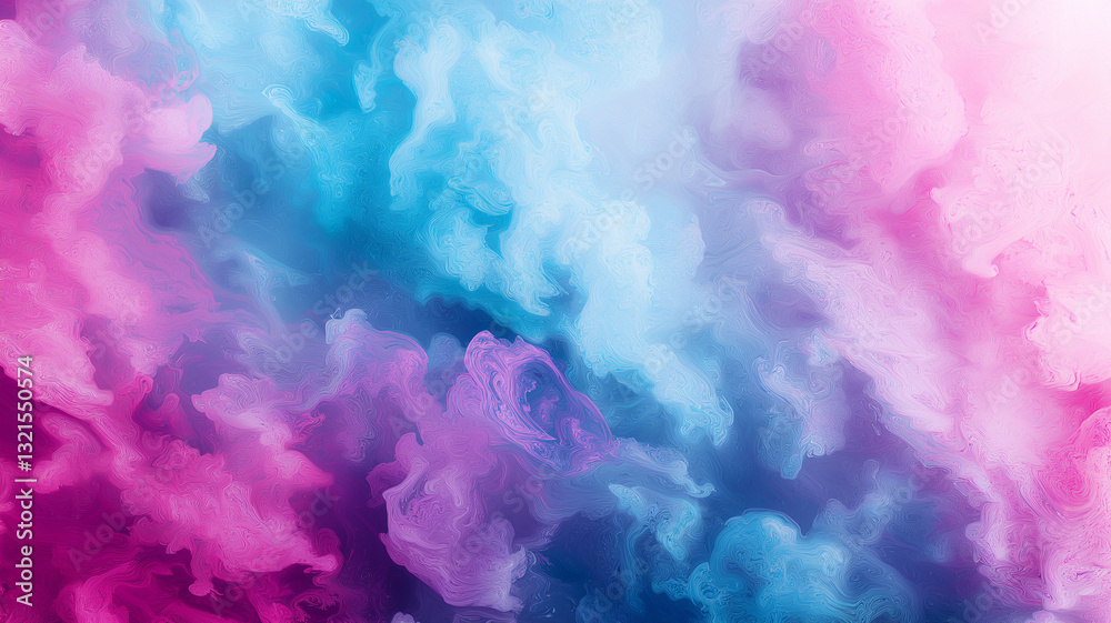 Fototapeta premium Dreamy abstract gradient background with soft pink, blue, and purple hues, creating serene and minimalist atmosphere. Perfect for modern design projects