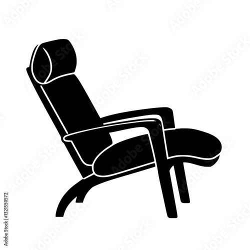 Cottage Recliner, furniture vector art, interior design