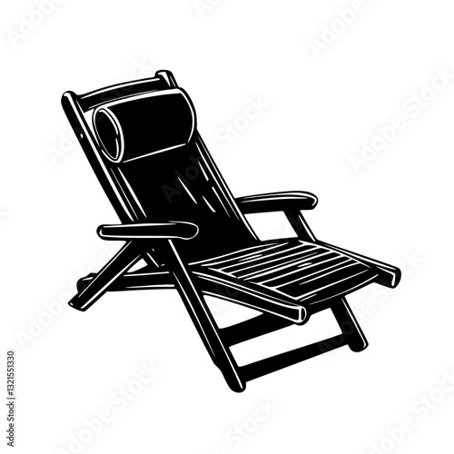 Mediterranean Recliner, furniture vector art, interior design