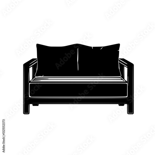 Modern Outdoor sofa, furniture vector art, interior design