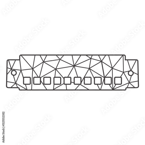 stroke low poly harmonica.