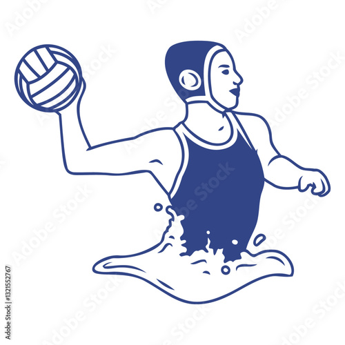 woman waterpolo sport player.
