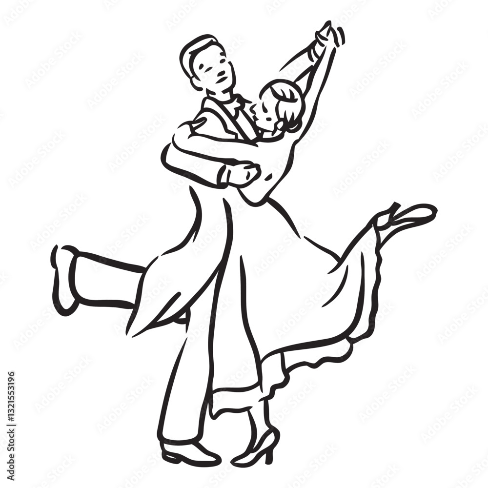 Fototapeta premium couple stroke ballroom dancers.
