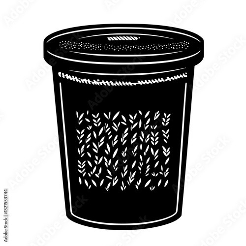 Retro Laundry hamper, furniture vector art, interior design