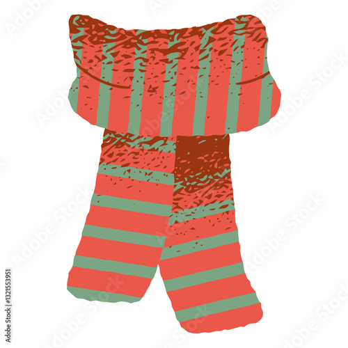 bicolor scarf clothing illustration.