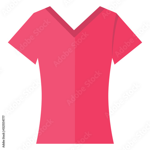 scoop v neck t shirt icon.