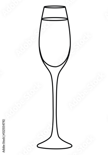 Cute cartoon hand drawn vector cocktail glass coloring page.