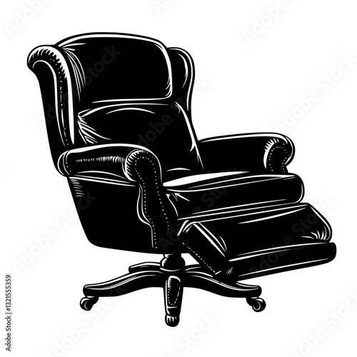 Tuscan Recliner, furniture vector art, interior design