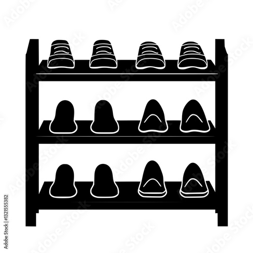 Tuscan Shoe rack, furniture vector art, interior design