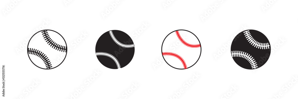 Fototapeta premium Baseball ball logo. Isolated baseball ball on white background. Leather ball