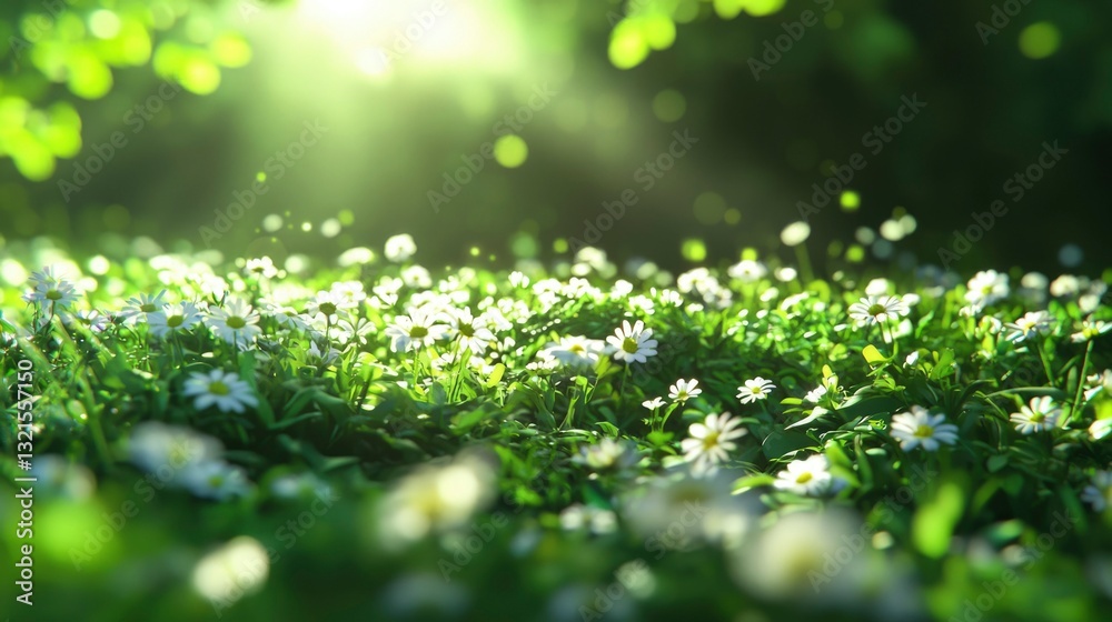 Spring meadow filled with wildflowers