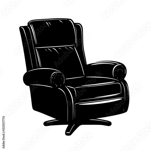 American Traditional Recliner, household object, vector graphic