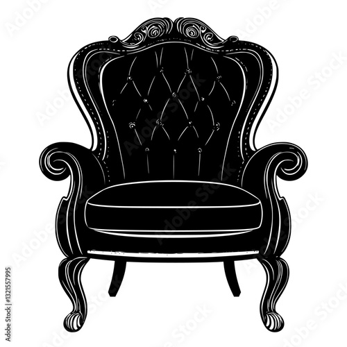 Art Deco Armchair, household object, vector graphic
