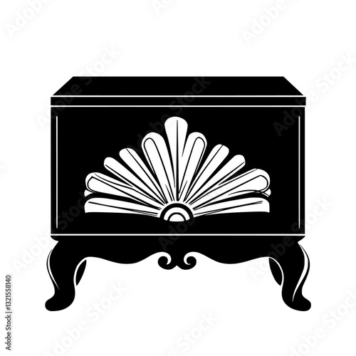 Art Deco Bedside table, household object, vector graphic