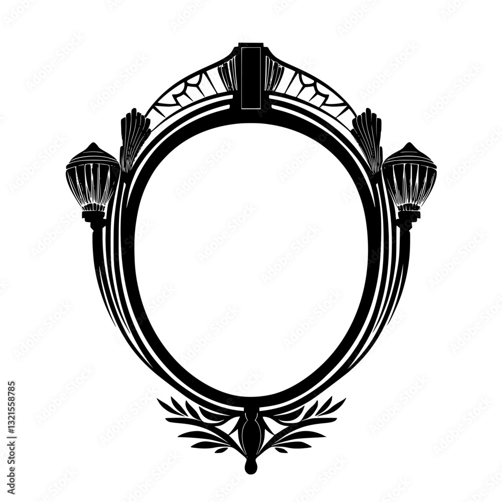 Obraz premium Art Deco Mirror, household object, vector graphic