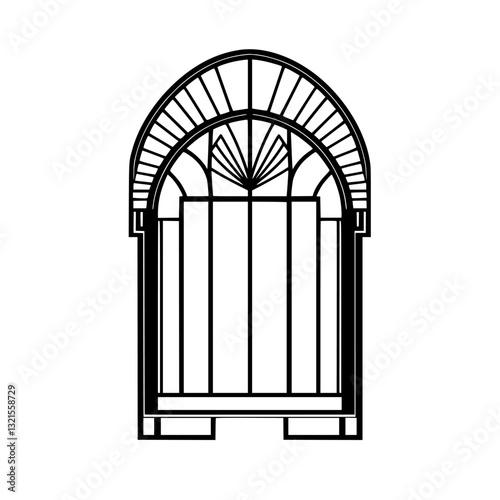 Art Deco Mirror, household object, vector graphic