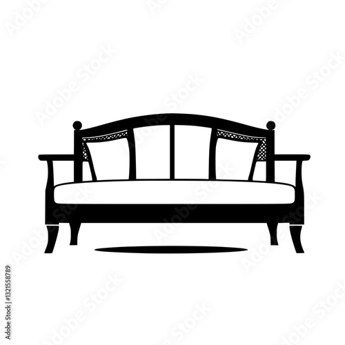 Art Deco Outdoor sofa, household object, vector graphic